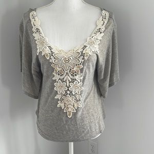 Express vneck gold embellished top